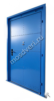 Входная дверь в коттедж синяя с терморазрывом - купить от производителя Мосдвери Входная дверь в коттедж синяя с терморазрывом