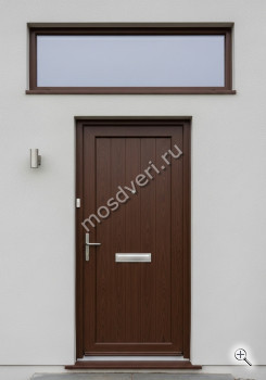 Высокая входная дверь в частный дом коричневого цвета - купить от производителя Мосдвери Высокая входная дверь в частный дом коричневого цвета
