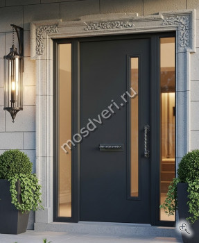 Большая входная дверь в частный дом серая - купить от производителя Мосдвери Большая входная дверь в частный дом серая