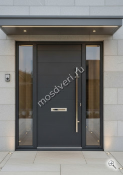 Дверь металлическая входная большая серая одностворчатая - купить от производителя Мосдвери Дверь металлическая входная большая серая одностворчатая
