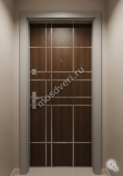 Дизайнерская входная дверь в квартиру одностворчатая коричневая - купить от производителя Мосдвери Дизайнерская входная дверь в квартиру одностворчатая коричневая