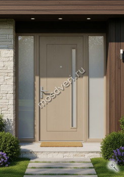 Дизайнерская входная дверь в дом бежевая - купить от производителя Мосдвери Дизайнерская входная дверь в дом бежевая