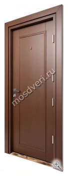 Входная дверь коричневого цвета со звукоизоляцией КДВ-006 - купить от производителя Мосдвери Входная дверь коричневого цвета со звукоизоляцией КДВ-006